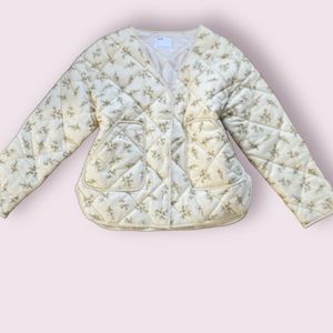 Elodei quilted floral outwear cream S